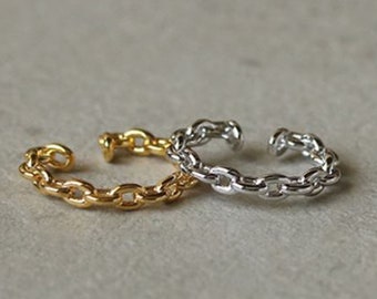 Gold chain ear cuff, ear earring no piercing, helix ear cuff, cartilage ear cuff, ear cuff no piercing, ear cuff earring, link chain ring