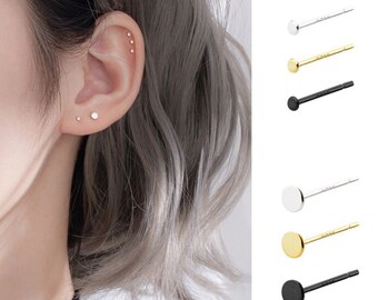 4mm Tiny Ball Earring for Women Tragus Piercing Cartilage Screw Back Stud Unisex Men Mens Womens Gold