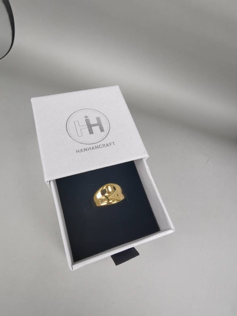 Minimalism Wide Gold Ring Statement Gold Ring Bold Gold  Etsy