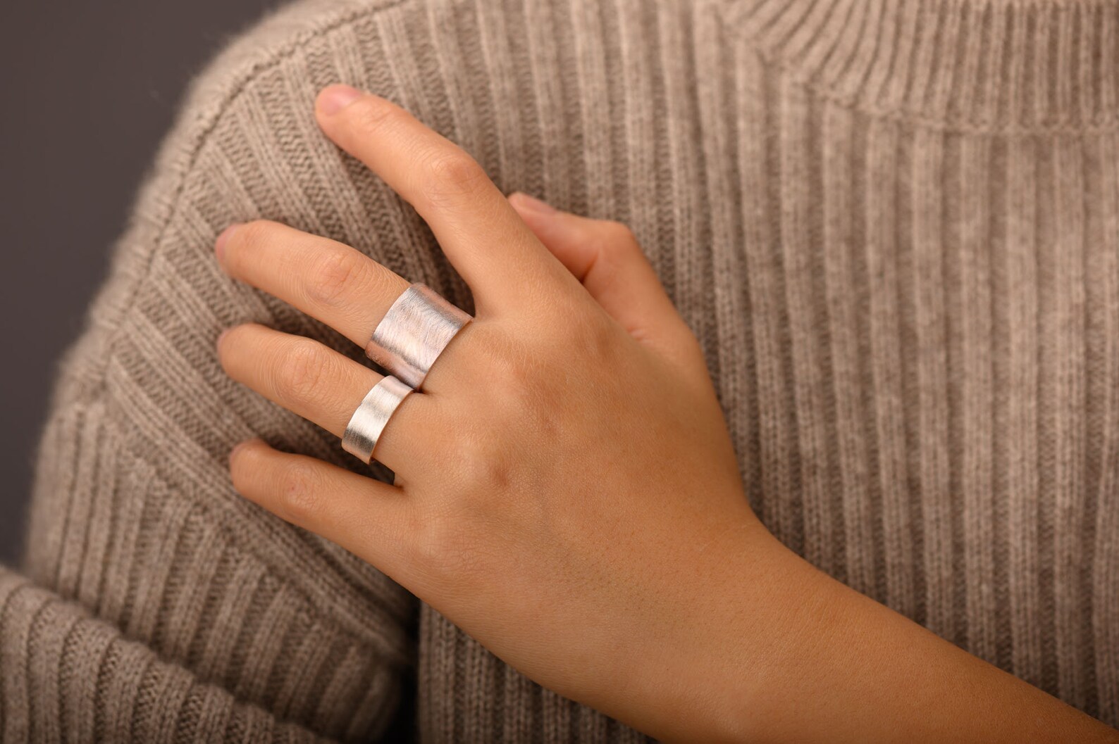 Simple Silver Cuff Ring Super Wide Band Ring Statement Ring - Etsy ...