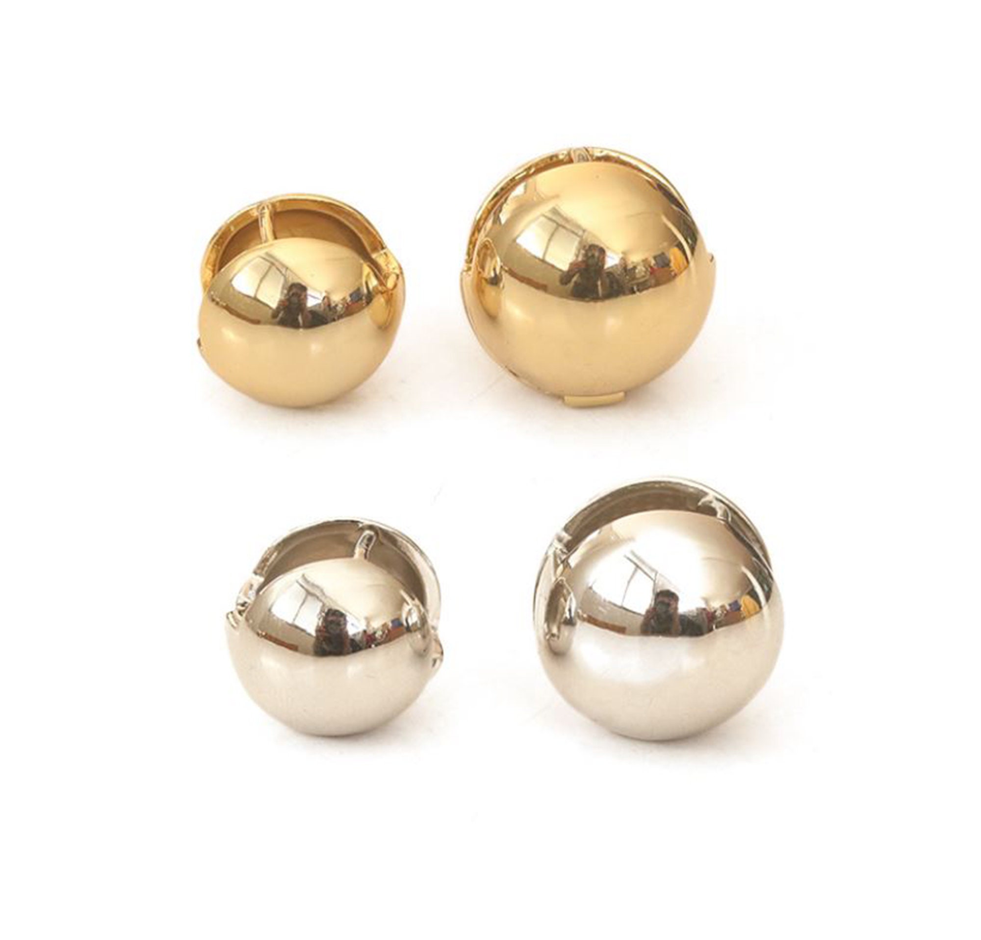 Large Gold Dome Stud Earring Gold Sphere Earring Bold Ball Etsy