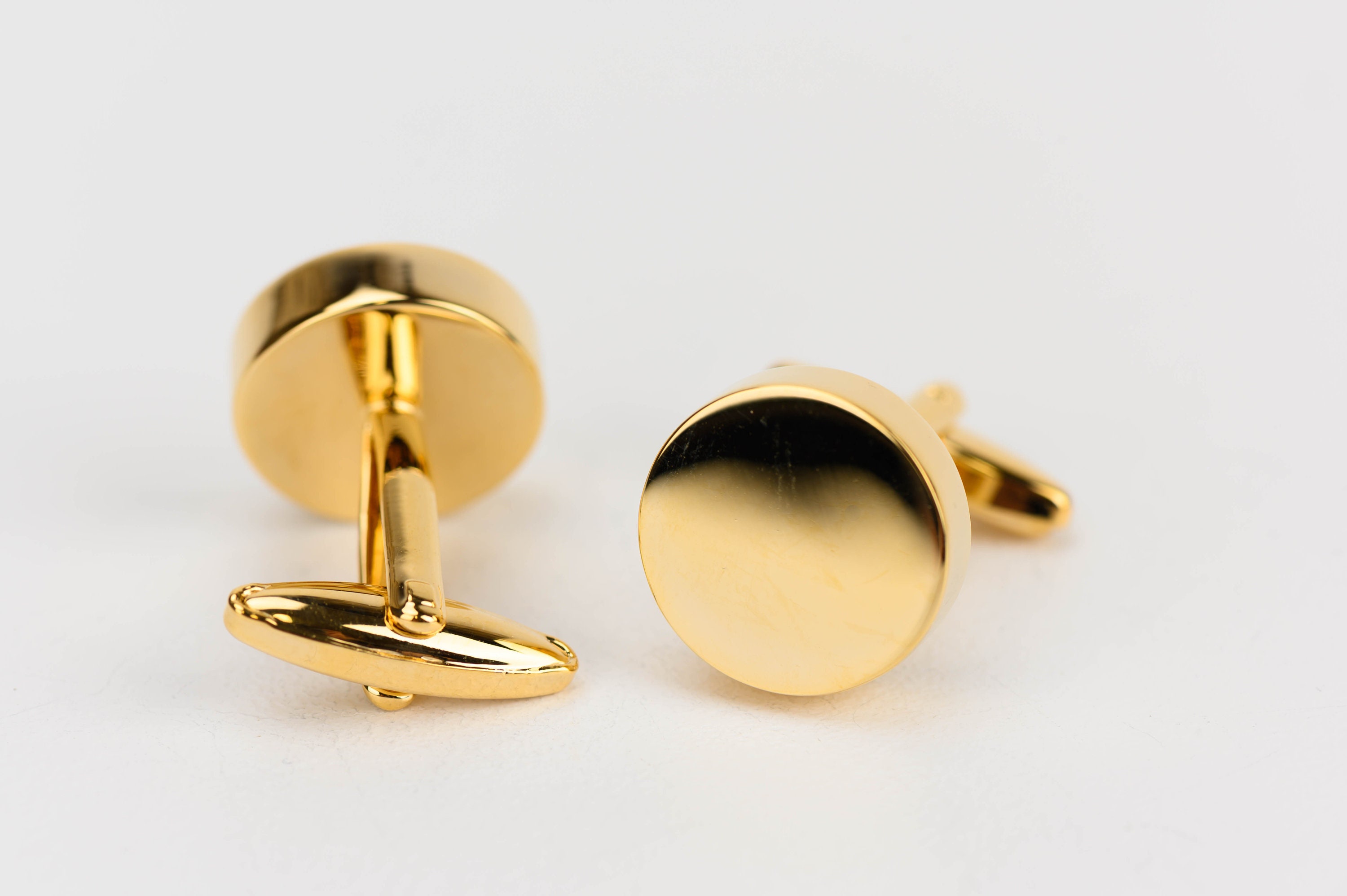 1 Pair Brass Round Cuff Button Cover Cuff Links for Men's Wedding Formal  Shirt