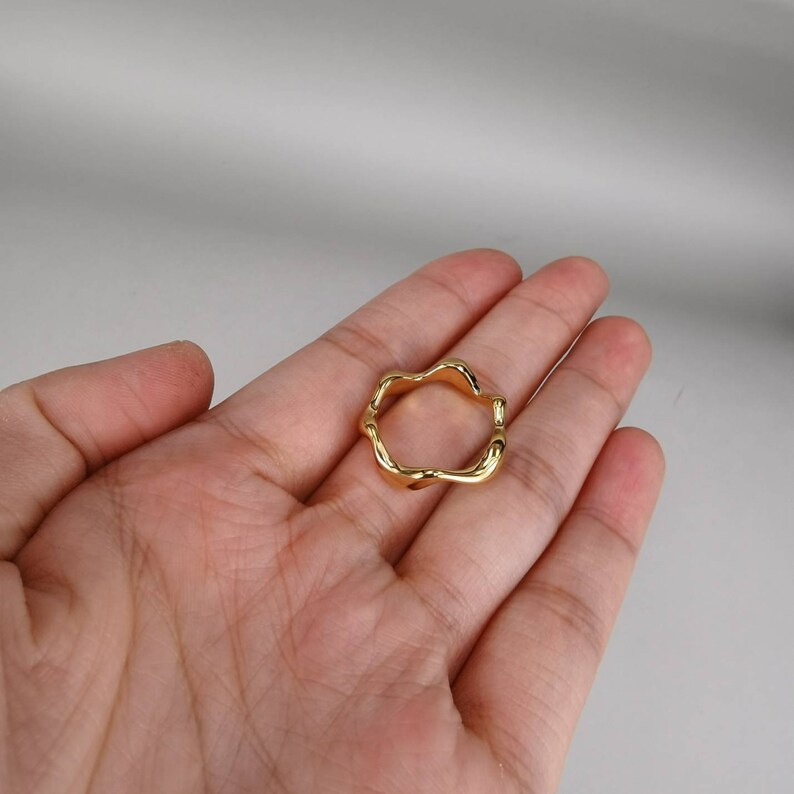 minimalism ring stacking ring Gold irregular shape ring architecture ring gold ring chunky ring irregular shape band wide band