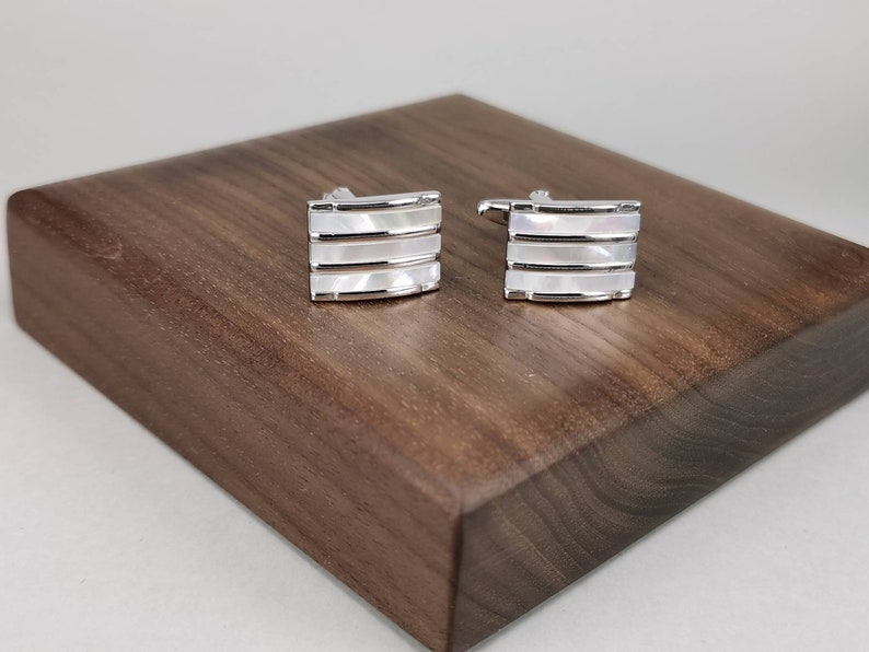 minimalism cufflinks rectangle cufflink Mother of pearl cufflink wedding cufflink bestmen cufflink wedding cufflink groom cufflink