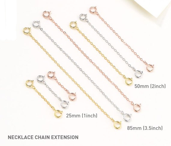 Necklace Extender, Bracelet Extender, Removable Chain, Attach Your Own  Necklace, Length Available 1 2 3.5 Inch, Sterling Silver 925 Chain 