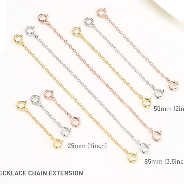 Necklace Extender, bracelet extender, Removable chain, attach your own necklace, length available 1 2 3.5 inch, Sterling silver 925 chain