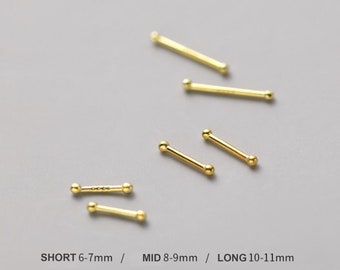 1.2mm 999 find silver invisible earring, tiny dot post, double ballend minimalism earring, dainty silver earring