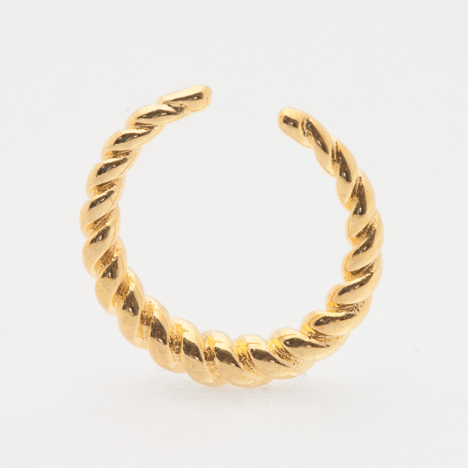 Twist croissant ring croissant signet ring in gold | Etsy