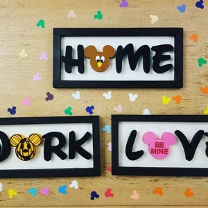 Interchangeable 3D Printed Mouse Head Home/Work/Love Sign