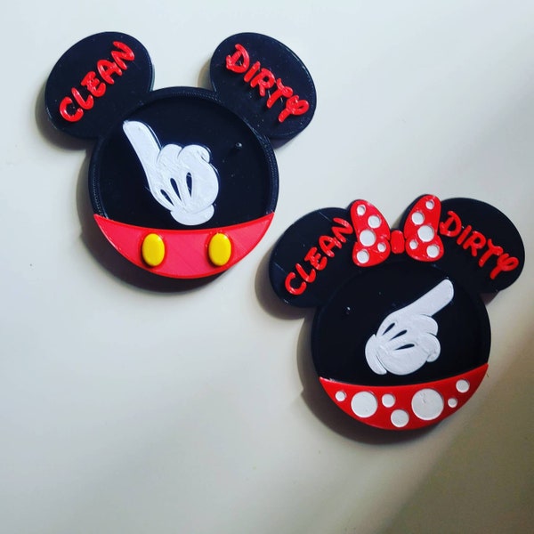 Mickey/Minnie Inspired Dirty or Clean Magnet
