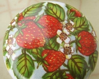 Strawberry #8 Strawberries Ceramic Cabinet Knobs Kitchen door Drawer pulls