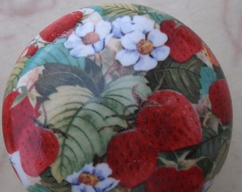 Strawberry #13 Strawberries Ceramic Cabinet Knobs Kitchen Drawer pulls