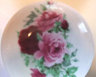 Pink red rose spray Cabinet Knob kitchen cabinet hardware Door pulls