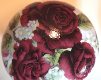 Marroon rose Bouquet flower Cabinet Knob kitchen cabinet hardware Door pulls