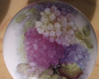 hydrangea Blue purple flower #2 Cabinet Knob kitchen cabinet hardware Door pulls