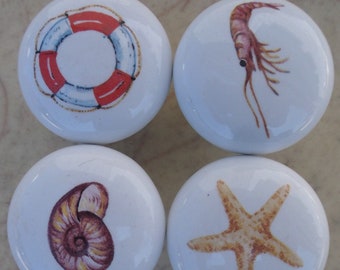 Starfish Crawdad Life Saver sea shell Cabinet Knobs Kitchen Door pulls Door Hardware