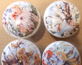 Fairy Ceramic Cabinet knobs (4) mystic #3