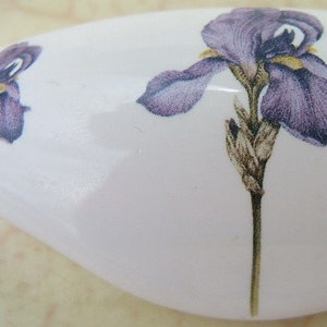 Purple Iris Ceramic Cabinet Pull Hardware Kitchen Drawer pulls