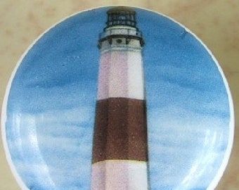 Montauk NY Lighthouse Ceramic Cabinet Knobs Light House Kitchen Drawer pulls