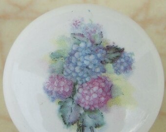 Six hydrangea Blue purple flower (6) Cabinet Knob kitchen cabinet hardware Door pulls