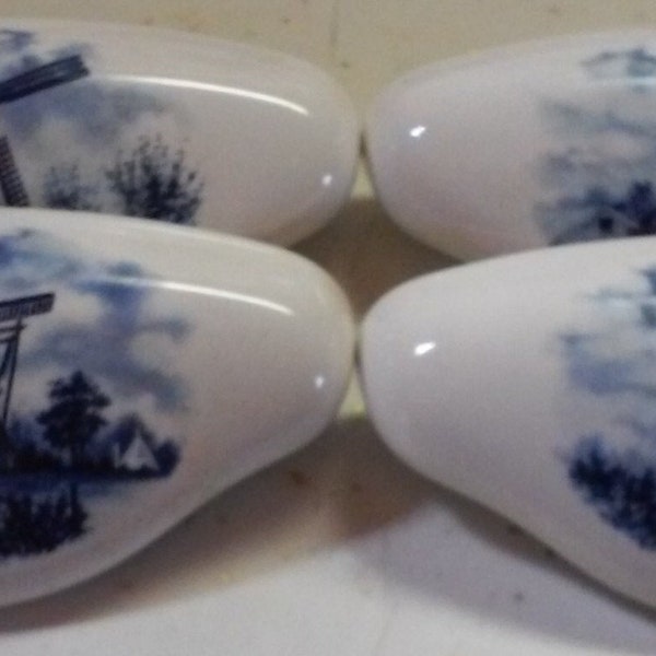 Porcelain Drawer Pulls Blue Etsy
