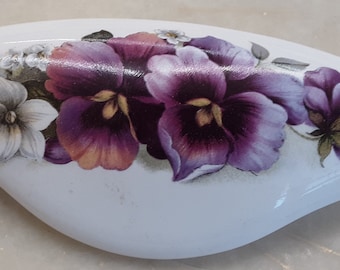 Pansy Border Pansies Ceramic Cabinet Kitchen Drawer pulls @Pretty@ Hardware