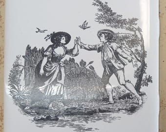 Ceramic Tile Toile Twall accent backsplash serving tray