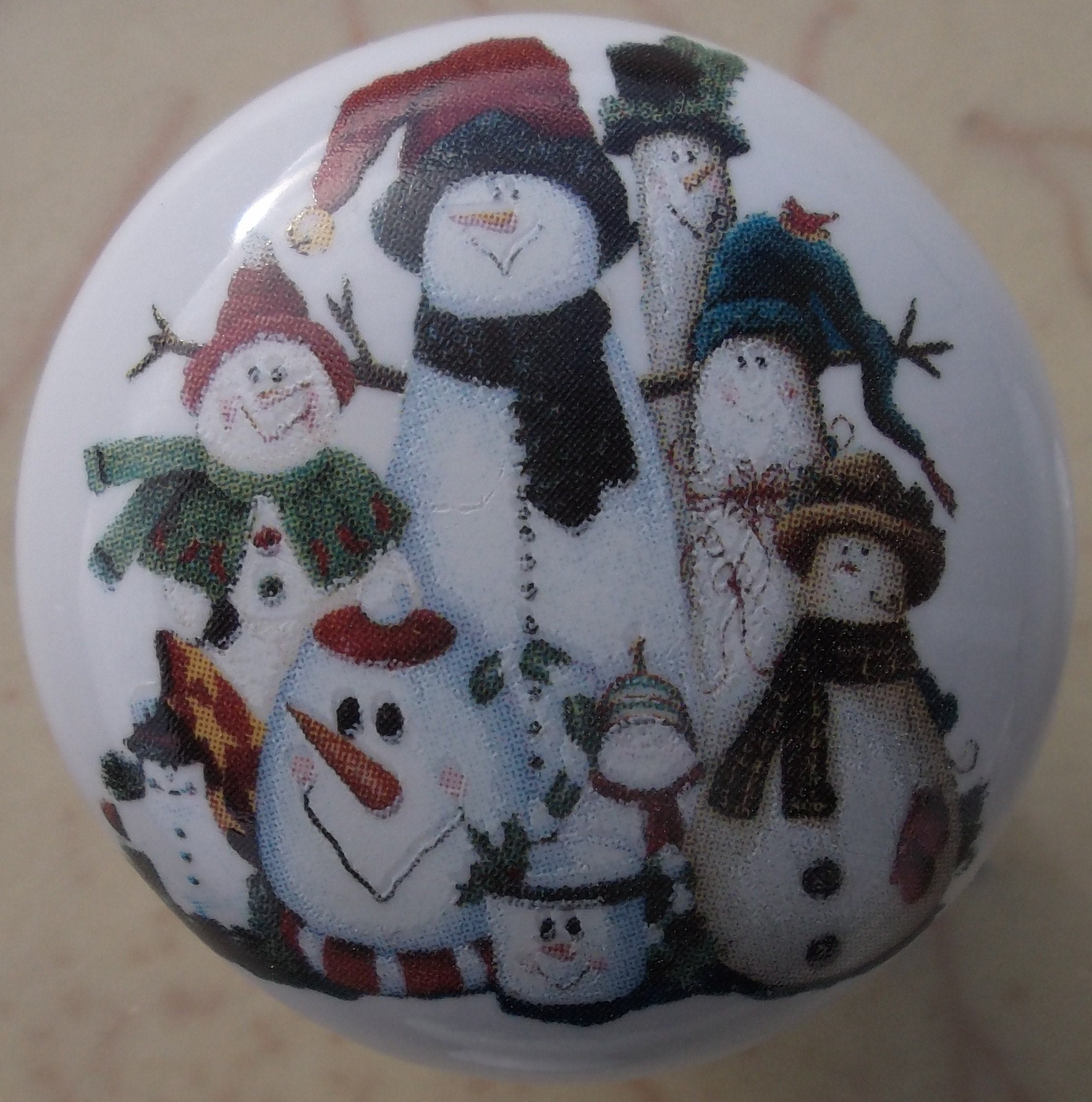 Snowman cluster Navidad decoración Gabinete Perillas cocina | Etsy