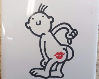 Kiss my A** Ceramic Tile accent backsplash serving tray