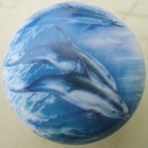 Dolphin #5 Salt water fish Ceramic Cabinet knobs Kitchen hardware pulls