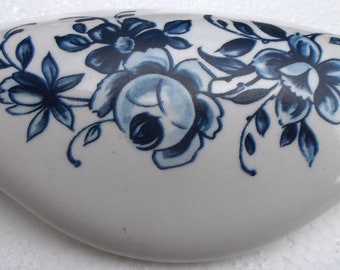 Blue Delft Rose flower Ceramic Cabinet Pull Hardware Kitchen Drawer pulls