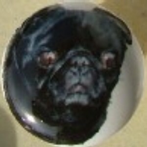 Black Pug Ceramic Cabinet Knobs Dog Kitchen Door pulls