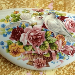 Pink Rose and doves Flower Ceramic Cabinet Hardware Kitchen Drawer pulls
