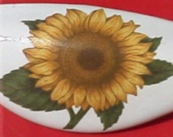 Sunflower Ceramic Cabinet Knobs Kitchen Drawer pulls