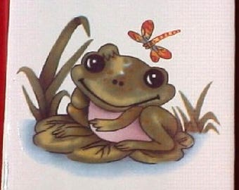 Ceramic Tile Frog #2 accent backsplash serving tray