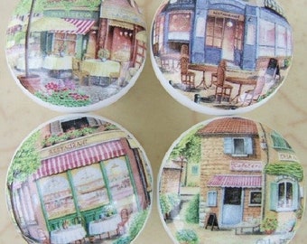 French cafe Ceramic Cabinet Knobs Kitchen Door pulls Door Hardware