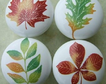 Autumn leaves Cabinet Knob kitchen cabinet hardware Door pulls