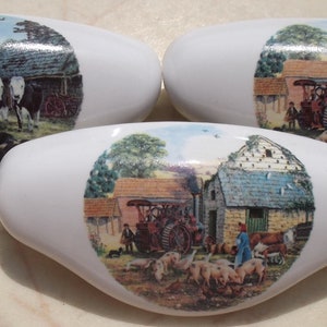 3 Farm Scenes CABINET drawer kitchen hardware door pulls