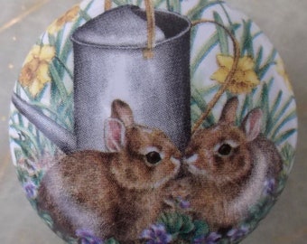 Bunnies with water can wildlife animal Kitchen cabinet pulls CABINET Knobs drawer Pull