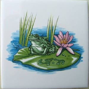 Ceramic Tile Frog Lily Pad Lg #4 Image accent backsplash serving tray