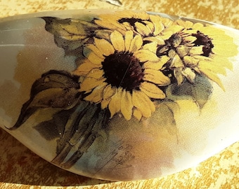 Sunflower Alsace flower Ceramic Cabinet Pull Hardware Kitchen Drawer pulls