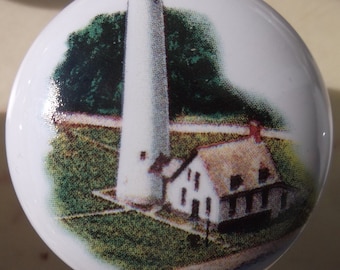 Presque Isle ME Lighthouse Ceramic Cabinet Knobs Light House Kitchen Drawer pulls