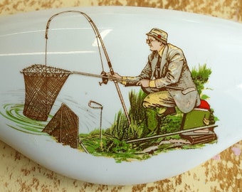 Man Fishing Ceramic Cabinet Hardware Kitchen Drawer pulls