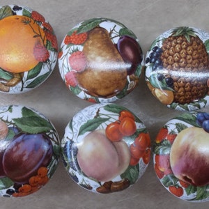 Fruit knobs (6) NO Background #3 @Pretty@ CABINET Knobs drawer Pull