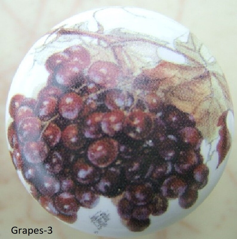 10 Grape Ceramic Cabinet Knobs 10 Images Kitchen Drawer Pulls Etsy