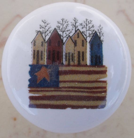 Row House Old World Ceramic Cabinet Knobs Kitchen Drawer Pulls Image 0