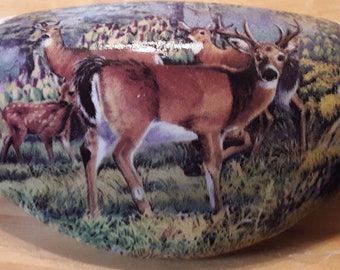 White tail Deer #3 Ceramic Cabinet Kitchen Drawer Silhouette door pulls American Wildlife Hardware