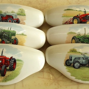 6 Farm tractor Drawer pull Ceramic Cabinet Kitchen Drawer pulls @Pretty@ Hardware