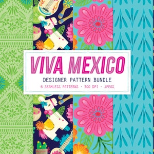 Mexicaans digitaal papier, Clipart Mexico, Clipart Mexicaanse Fiesta, DH