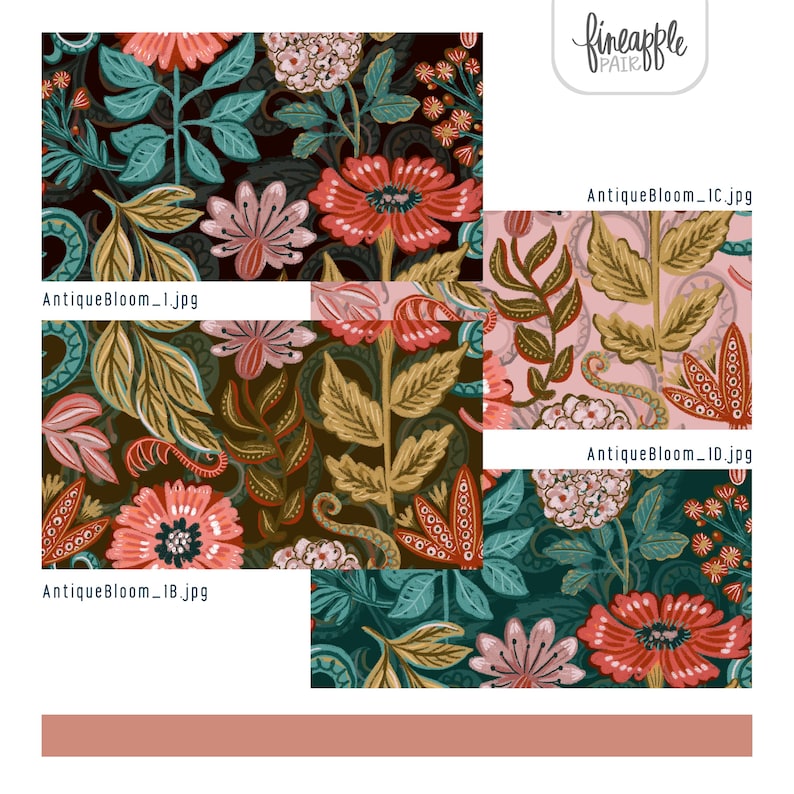 Boho Floral Seamless Patterns: Antique Blooms Digital Paper (JPG) - Etsy